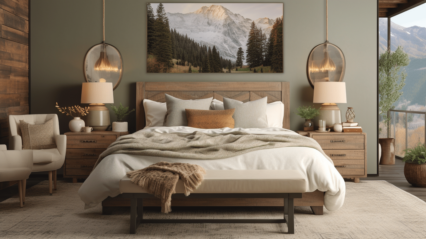Transform your bedroom into a haven of peace with a mountain touch