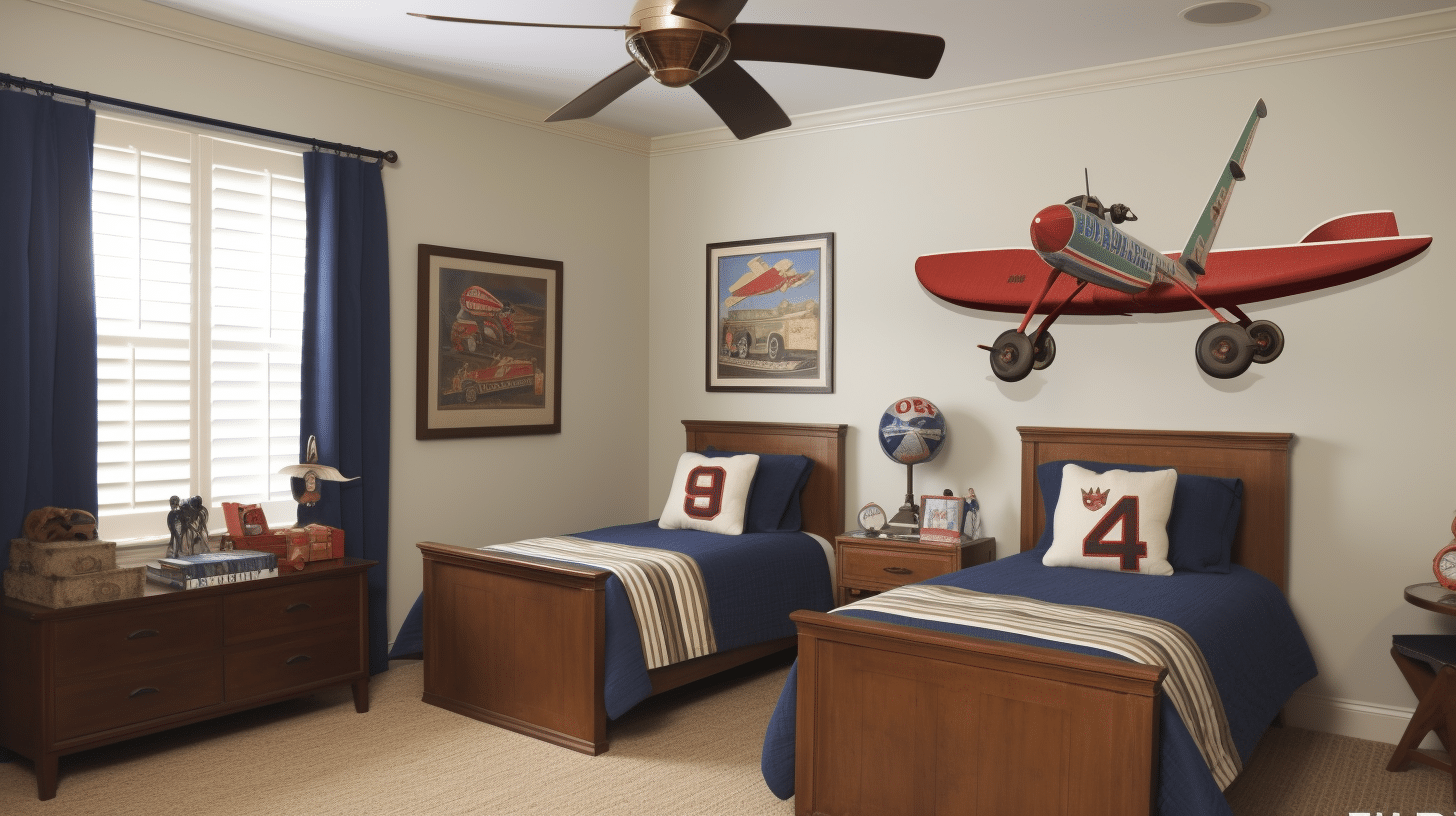 Clever arrangement of a bedroom for 2 boys